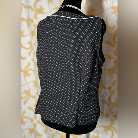 🔥❤️🔥 Sag Harbor Polka Dots Black Small White Round Neck Side Zipper Size… - Picture 5 of 8